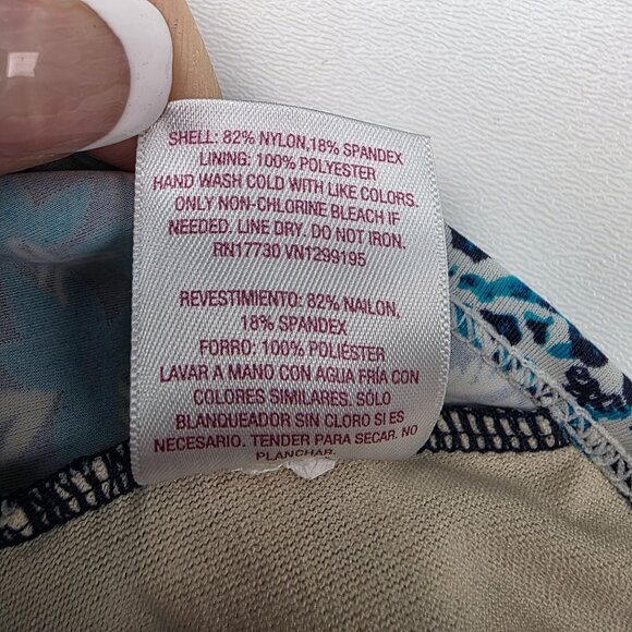 Merona Womens Halter‎ Style Floral Tankini Swim Top w/Tie Back Neck Size L Beach - Picture 9 of 12